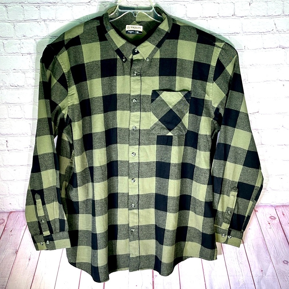 MAGELLAN OUTDOORS Men's Plaid Classic Fit Shirt. Size. 3XL